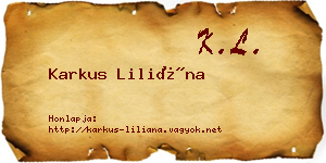 Karkus Liliána névjegykártya